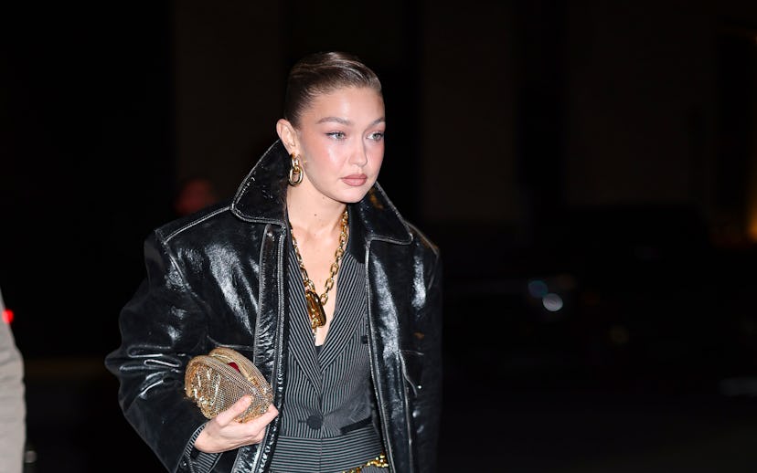 NEW YORK, NEW YORK - MARCH 13: Gigi Hadid seen in Madison Square on March 13, 2025 in New York City....