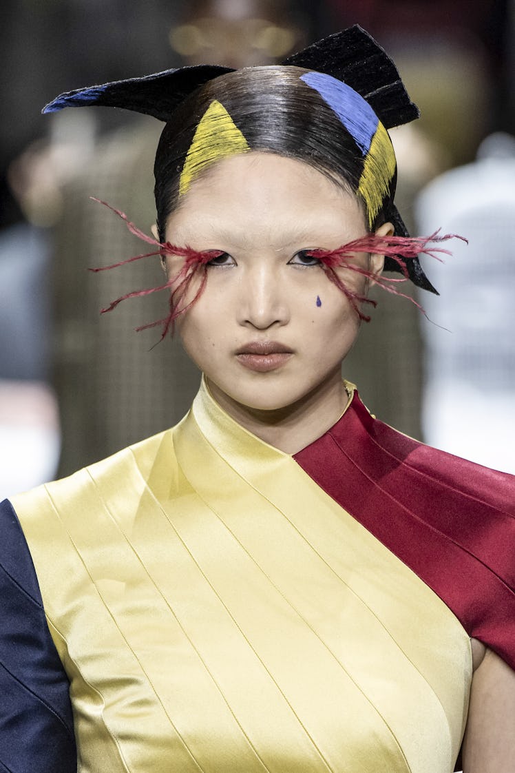 NEW YORK, USA - FEBRUARY 11: A model walks the runway during the Thom Browne Ready to Wear Fall/Wint...