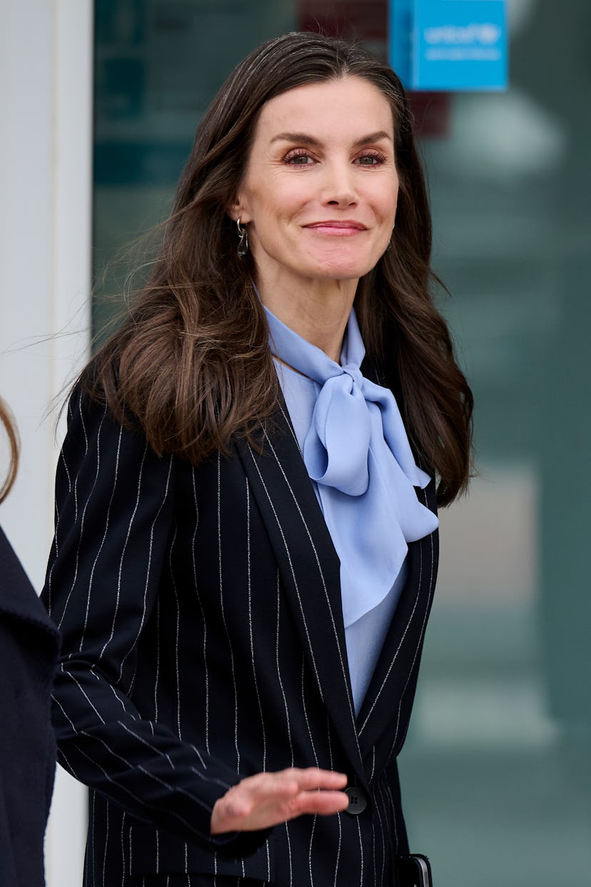Queen Letizia of Spain attends a meeting at the UNICEF headquarters on March 19, 2025 in Madrid, Spa...