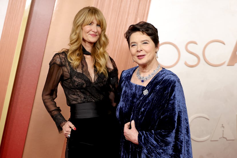 HOLLYWOOD, CALIFORNIA - MARCH 02: (L-R) Laura Dern and Isabella Rossellini attend the 97th Annual Os...