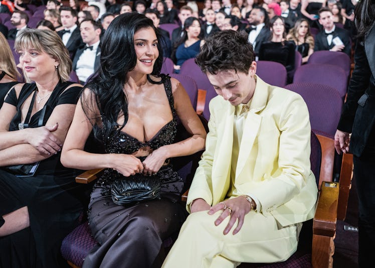 HOLLYWOOD, CALIFORNIA - MARCH 02: (EDITORIAL ONLY, NO BOOK COVERS) Timothée Chalamet and Kylie Jenne...
