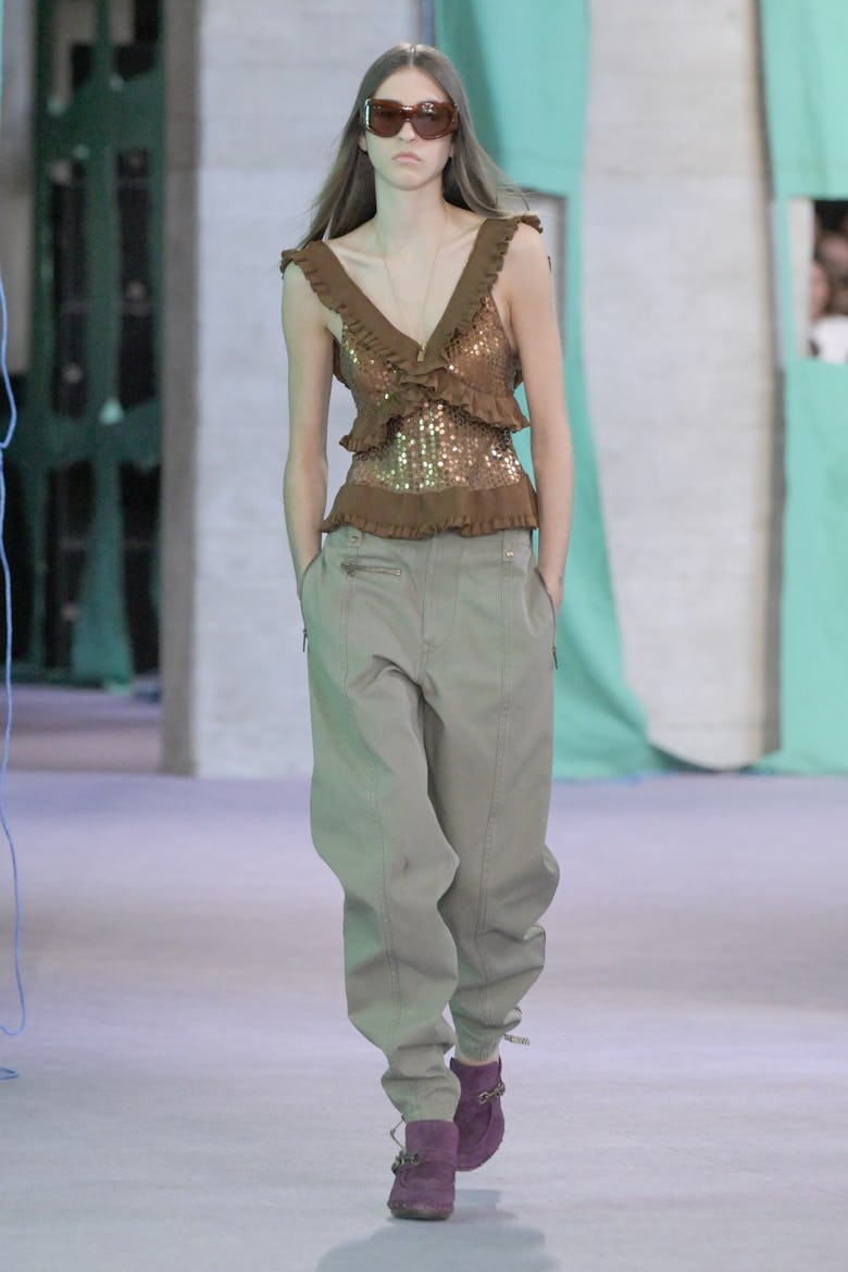 model on the runway