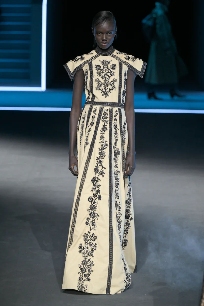 dior evening dresses 2025 Mikey Madison wore a reproduced Dior 'Bal Paris' 1956 Spring-Summer Haute Couture gown to the Oscars