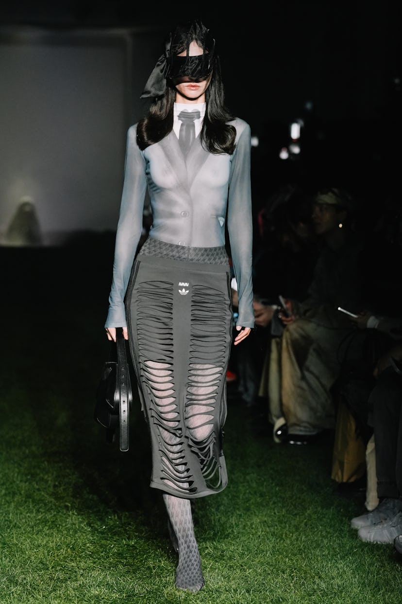 A model walks the runway at the Avavav fashion show during the Milan Fashion Week - Womenswear Fall/…