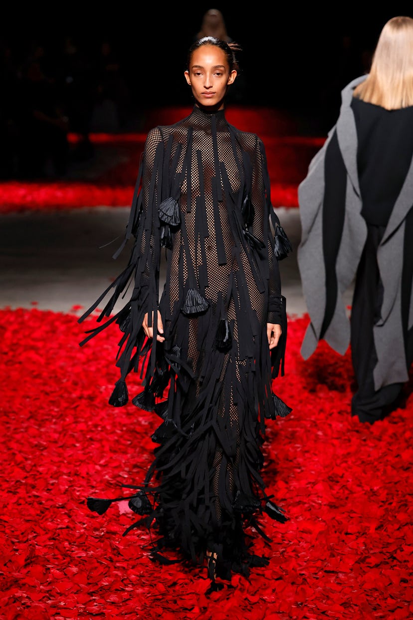 A model walks the runway at the Ferragamo fashion show during the Milan Fashion Week - Womenswear Fa…