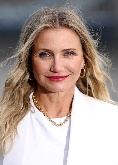 Cameron Diaz asymmetrical red dress Stella McCartney Fall 2025 show