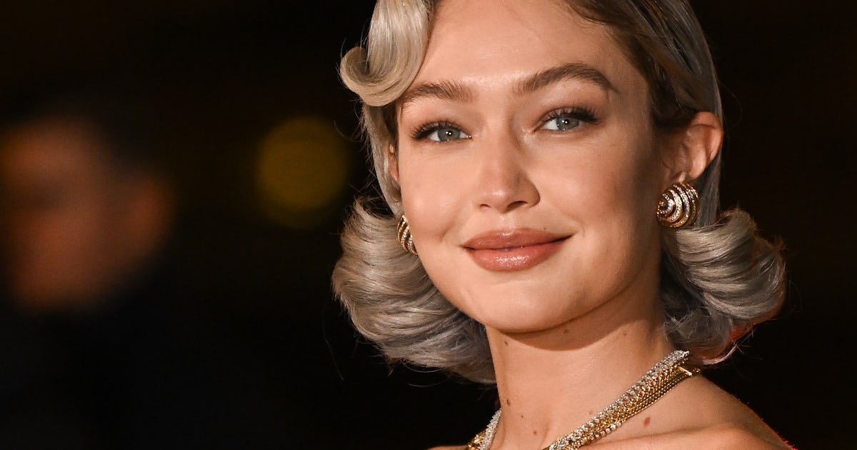 Gigi Hadid Wore A Spicy Plunging Suit At Her First PFW Appearance This Season