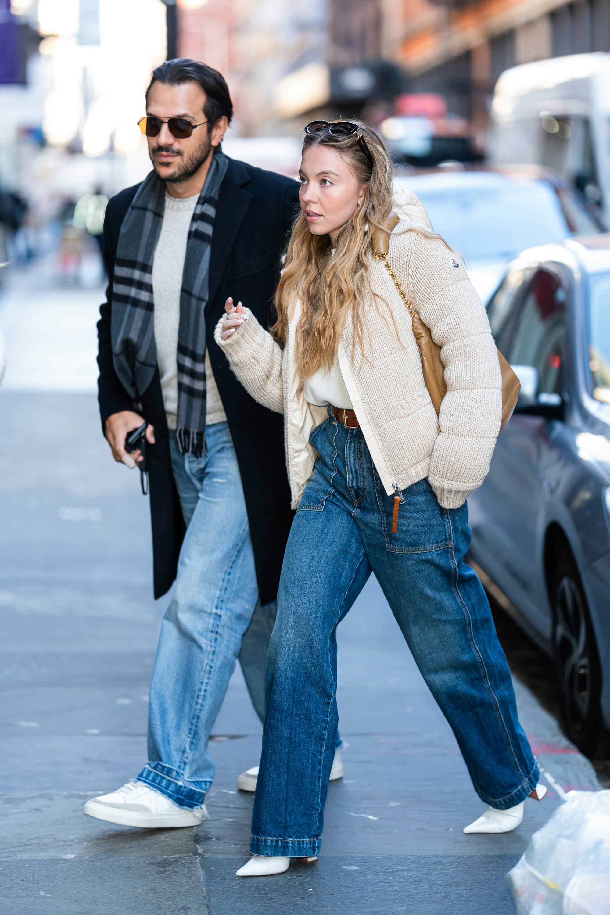 Jonathan Davino and Sydney Sweeney in December 2024 in New York City.