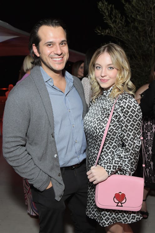 LOS ANGELES, CA - OCTOBER 23: Jonathan Davino (L) and Sydney Sweeney attend the InStyle and Kate Sp...