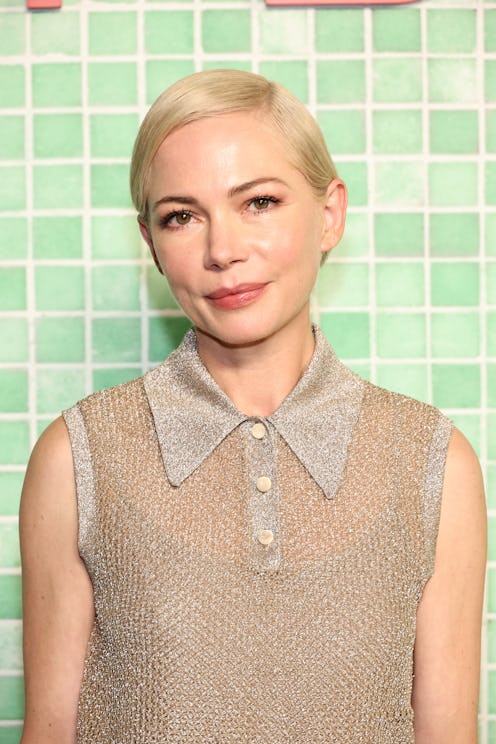 Michelle Williams cropped tweed sweater Chanel