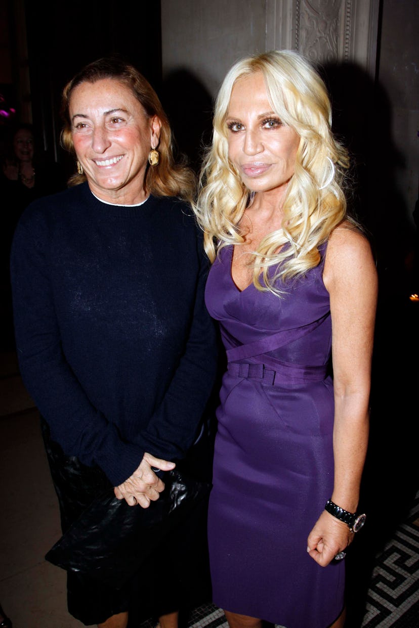 Mucia Prada and Donatella Versace