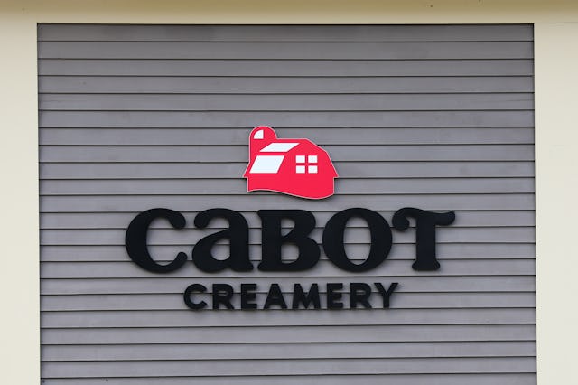 Cabot Creamery logo is seen on the store in Waterbury, United States on June 19, 2023. (Photo by Jak...