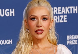 Christina Aguilera attends the 2025 Breakthrough Prize Ceremony in a lingerie-coded dress.