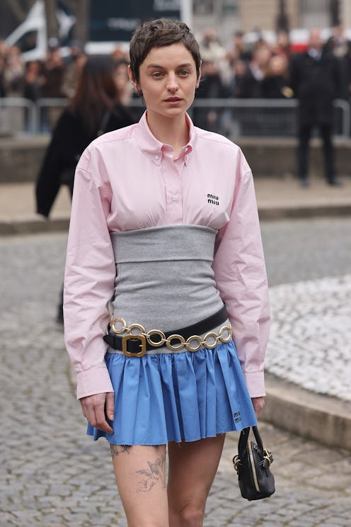 Emma Corrin sheer tulle gown Steve O. Smith