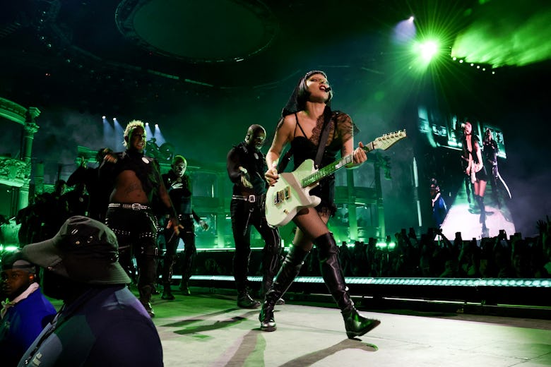 Lady Gaga performs at the Coachella Stage during the 2025 Coachella Valley