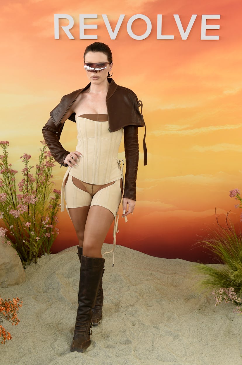 THERMAL, CALIFORNIA - APRIL 12: Julia Fox attends Revolve Festival 2025 at Cavallo Ranch on April 12...