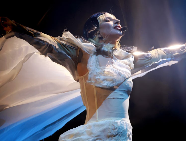 INDIO, CALIFORNIA - APRIL 11: (FOR EDITORIAL USE ONLY) Lady Gaga performs at the Coachella Stage dur...