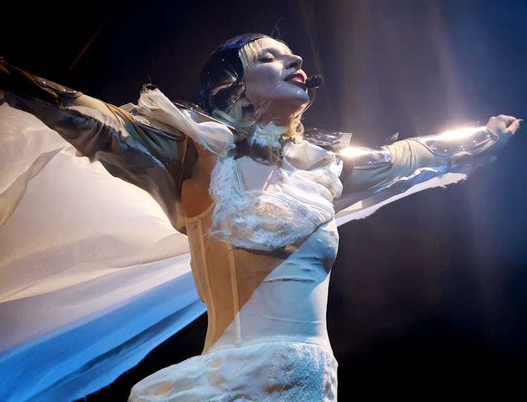 INDIO, CALIFORNIA - APRIL 11: (FOR EDITORIAL USE ONLY) Lady Gaga performs at the Coachella Stage dur...