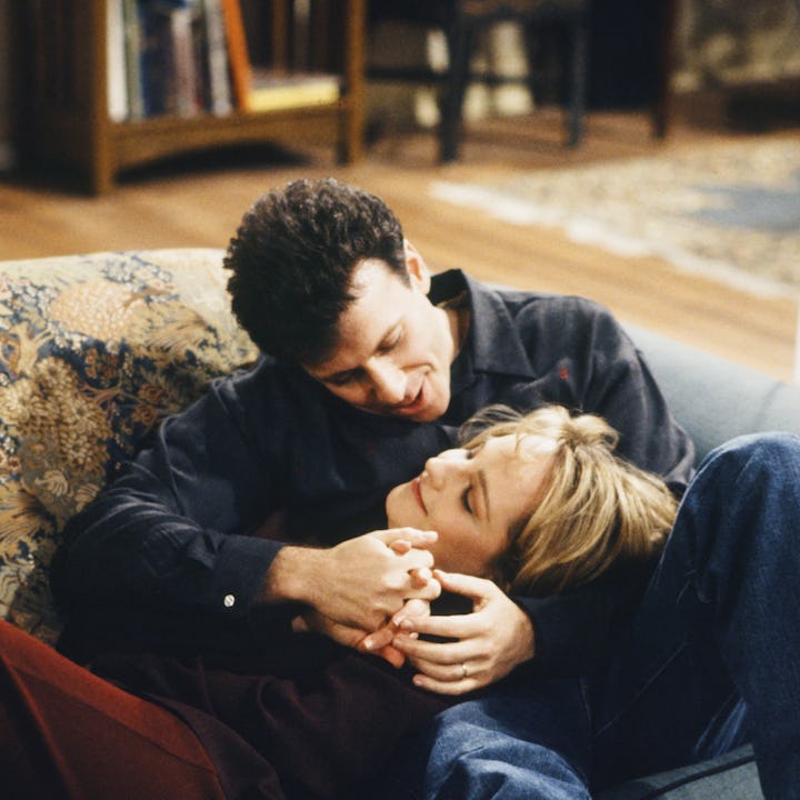 MAD ABOUT YOU -- "The Billionaire" Episode 17 -- Pictured: (l-r) Paul Reiser as Paul Buchman, Helen ...