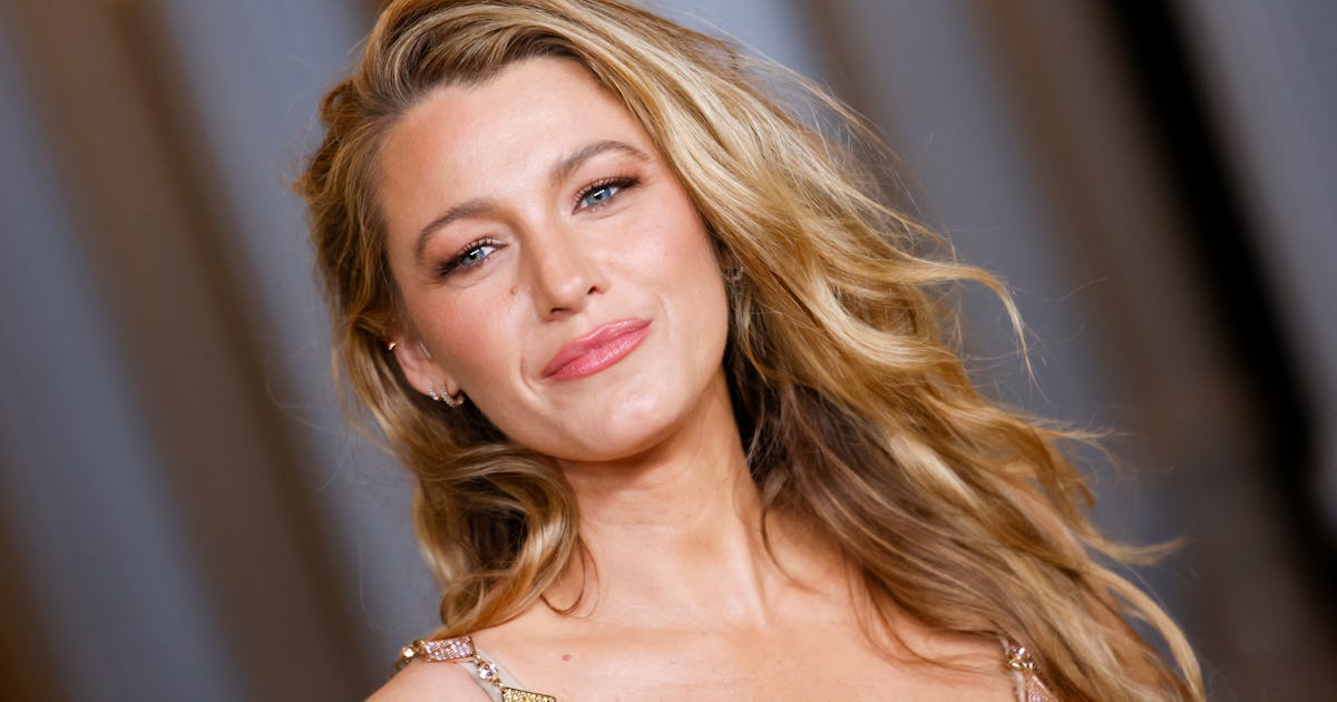 Oops, Blake Lively Forgot To Wear A Bra Under Her Leather Coat Dress & Slayed