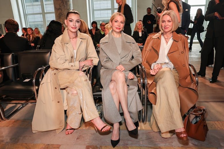 NEW YORK, NEW YORK - APRIL 17: (L-R) Anne Hathaway, Michelle Williams and Naomi Watts attend the Ral...