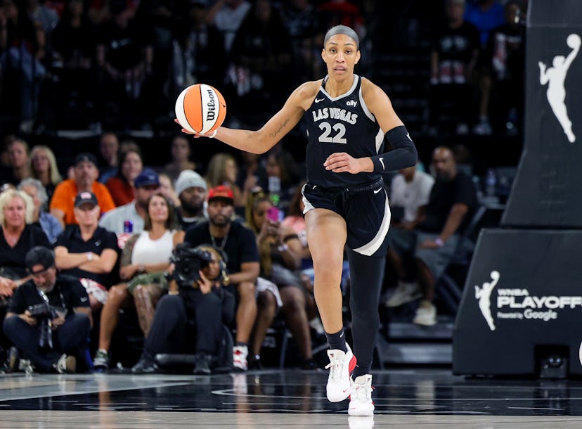 A’ja Wilson #22 of the Las Vegas Aces.