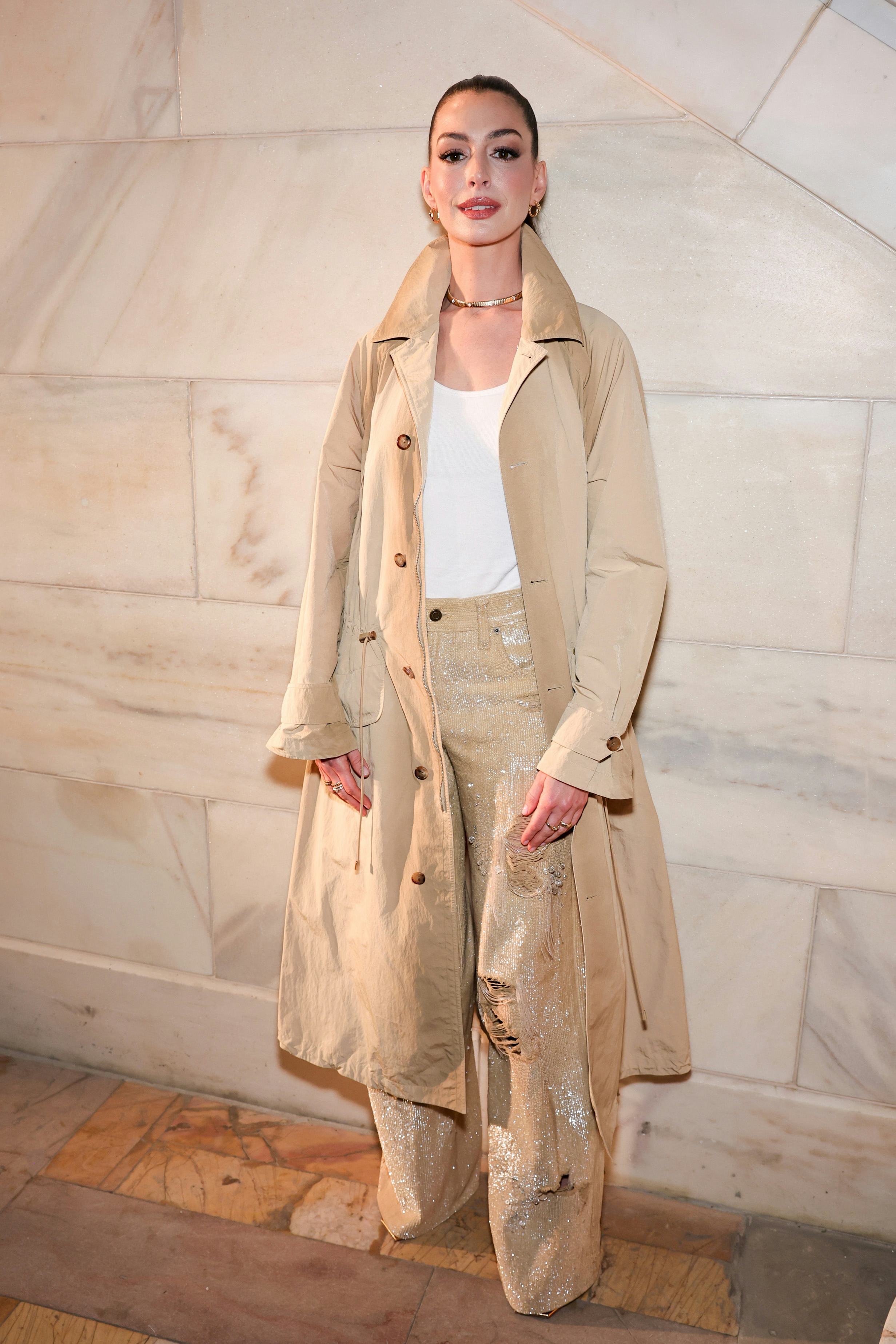 Anne Hathaway attends the Ralph Lauren Collection Fall 2025 on April 17, 2025 in New York City.