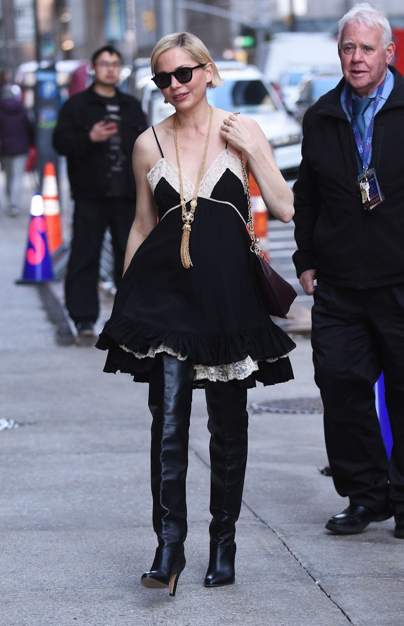 NEW YORK, NY - APRIL 1: Michelle Williams is seen on April 1, 2025 in New York City. (Photo by Patr...