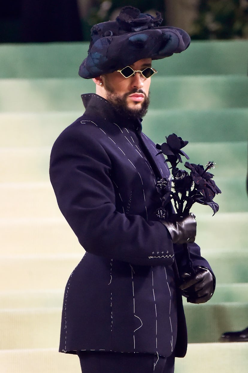 Bad Bunny attends the 2024 Met Gala Celebrating "Sleeping Beauties: Reawakening Fashion" at The Metr...