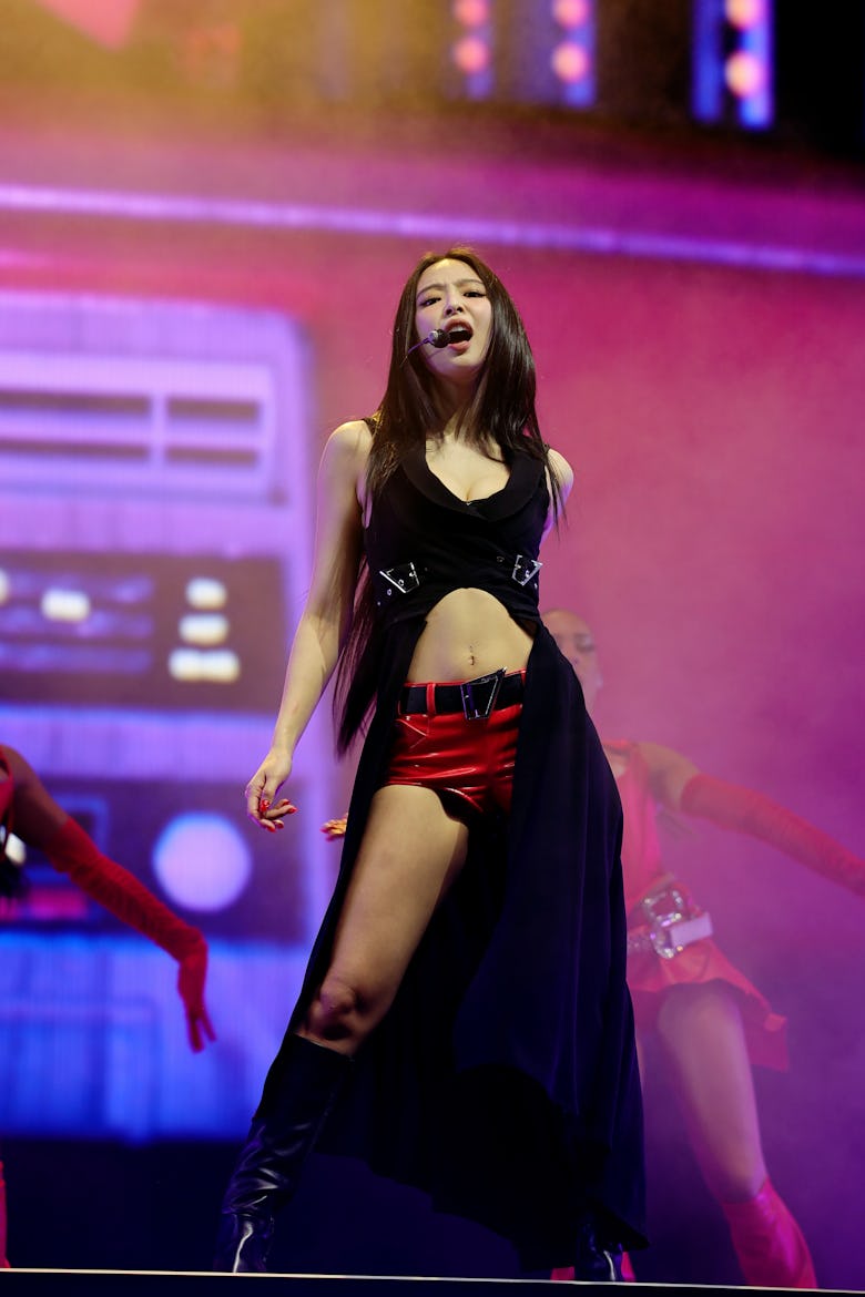 jENNIE performs at the Outdoor Theatre during the 2025 Coachella Valley Music and Arts Festival