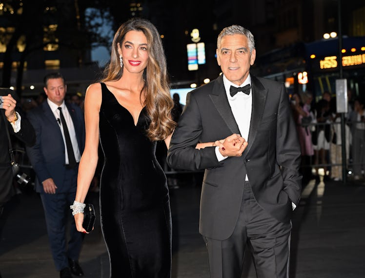 Amal Clooney and George Clooney attend the Clooney Foundation For Justice's 2024 Albie Awards at New...