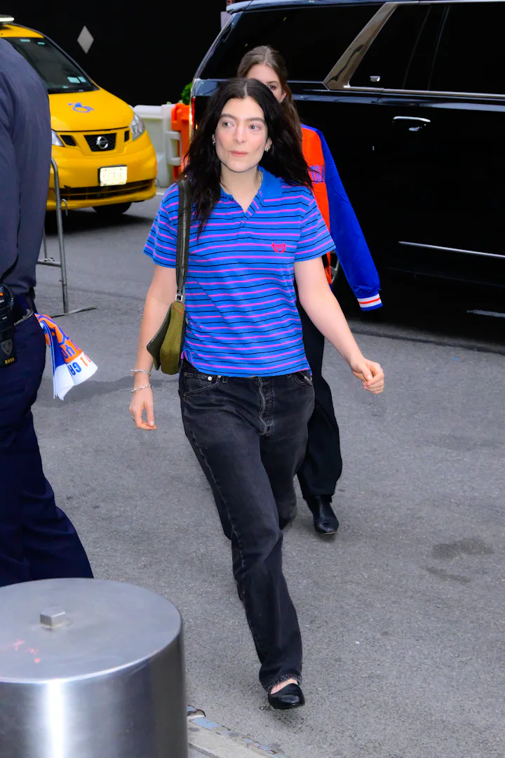 NEW YORK, NEW YORK - APRIL 21: Lorde is seen outside Madison Square Garden on April 21, 2025 in New ...