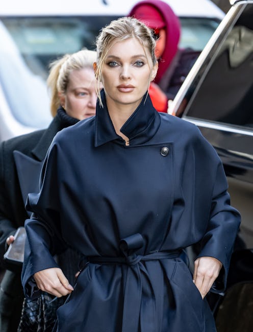 Elsa Hosk is seen arriving to the Calvin Klein Collection fashion show on February 07, 2025 in New Y...