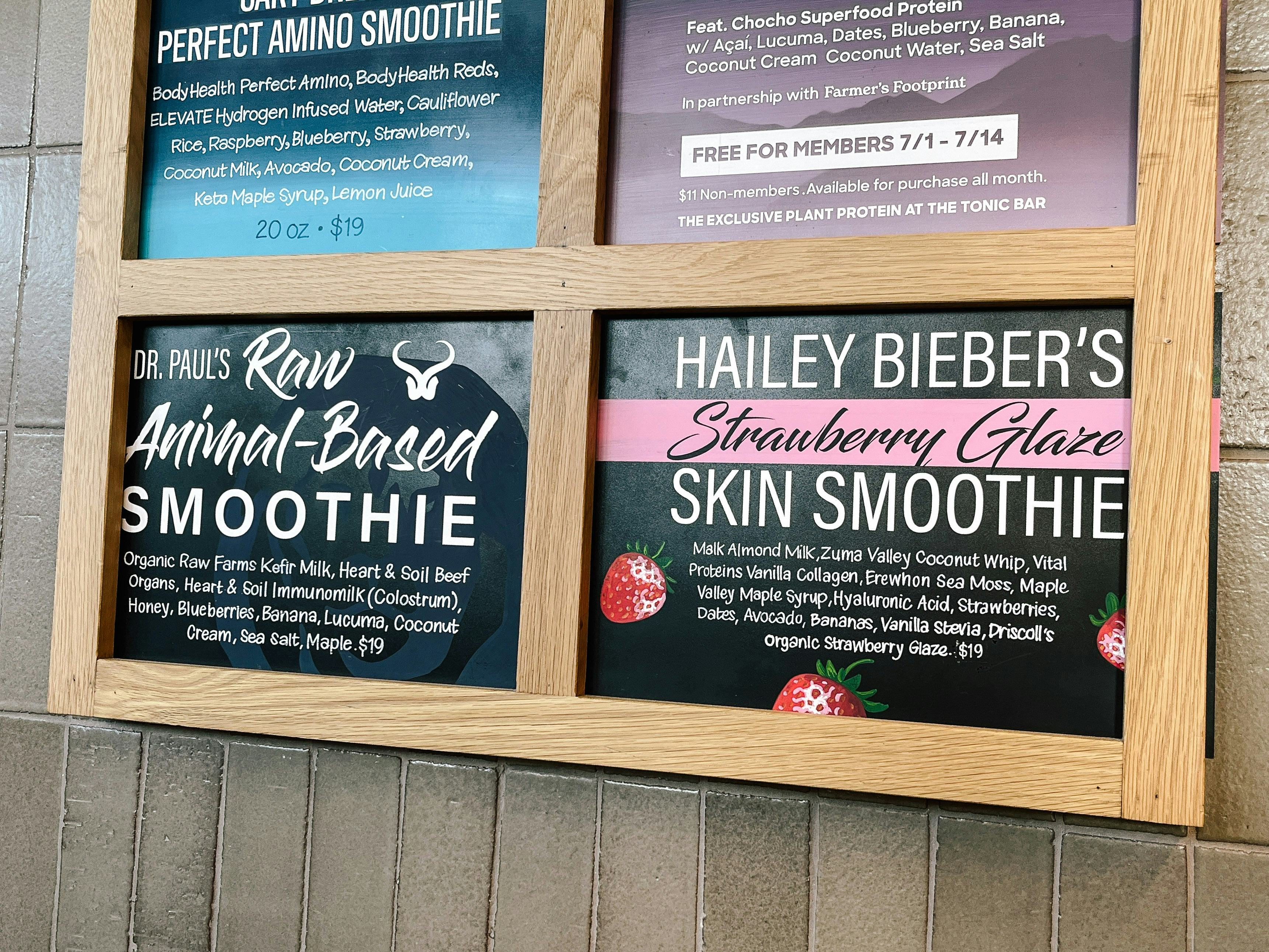 Hailey Bieber&rsquo;s Erewhon smoothie.
