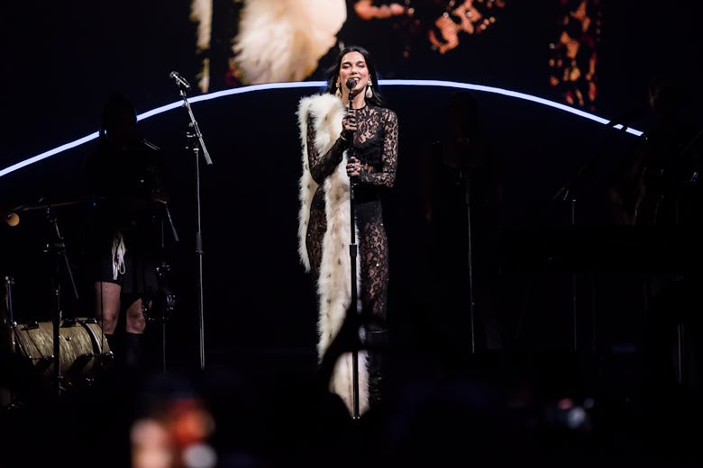 Dua Lipa performs her 'Radical Optimism Tour' at Rod Laver Arena on March 23, 2025 in Melbourne, Aus...