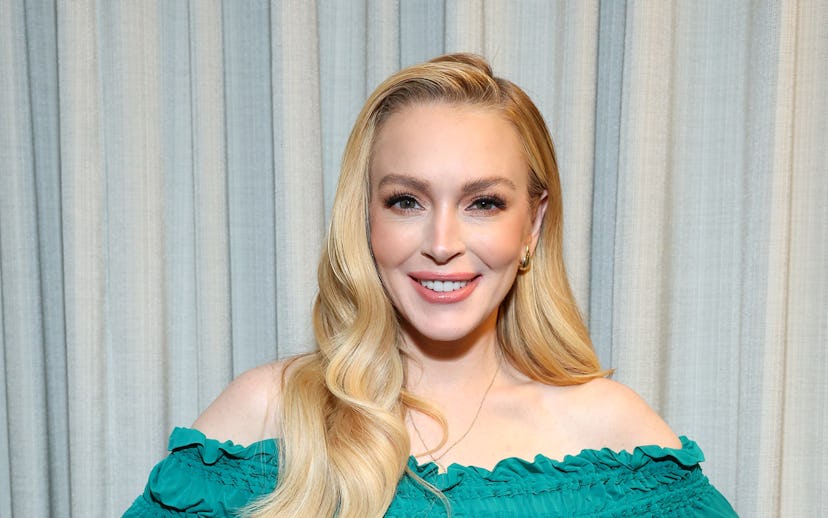 LAS VEGAS, NEVADA - APRIL 03: Lindsay Lohan attends Disney Studios at CinemaCon 2025 at The Colosseu...