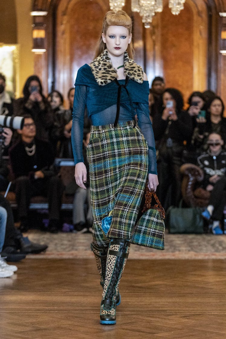 NEW YORK, USA - FEBRUARY 08: A model walks the runway during the Anna Sui Ready to Wear Fall/Winter ...