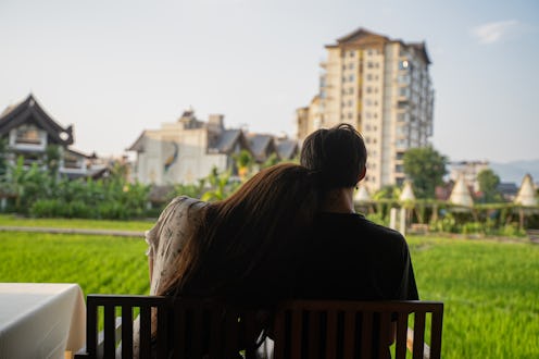 Couple having an outdoor date