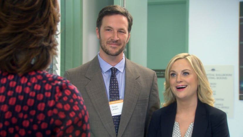 PARKS AND RECREATION -- "Moving Up" Episode 621/622 -- Pictured: (l-r) Michelle Obama as Herself, Br...