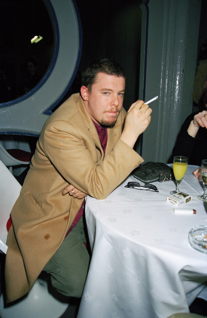 English fashion designer Alexander McQueen (1969 - 2010) attends the Smirnoff Fashion Awards at the ...