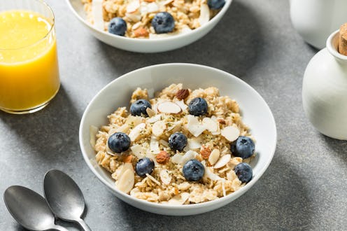 Healthy Homemade Gourmet Oatmeal with Blueberries with Coconut