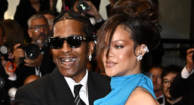 Rihanna and A$AP Rocky depart the "Highest 2 Lowest" red carpet at the 78th annual Cannes Film Festi...