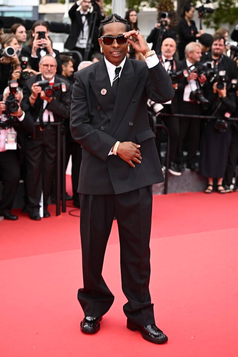 A$AP Rocky attends the "Highest 2 Lowest" red carpet at the 78th annual Cannes Film Festival at Pala...