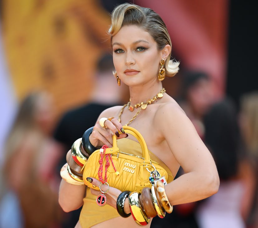 NEW YORK, NEW YORK - JULY 22: Gigi Hadid attends the Deadpool & Wolverine Premiere at the David H. K...