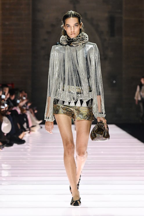 A model at the Louis Vuitton Cruise 2026 show