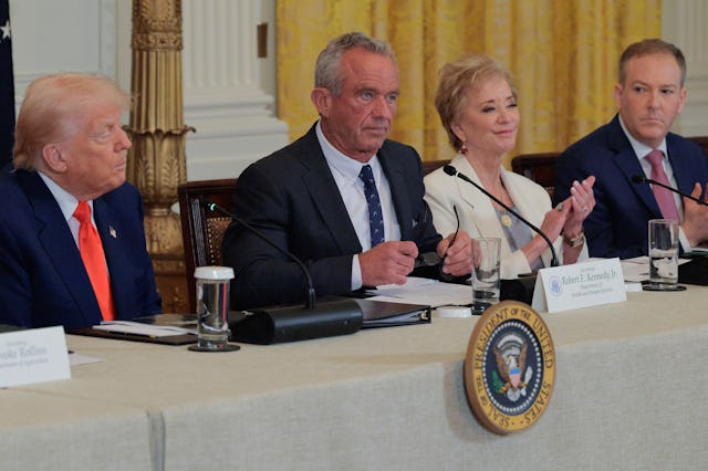 U.S. President Donald Trump, Health and Human Services Secretary Robert F. Kennedy Jr., Education Se...