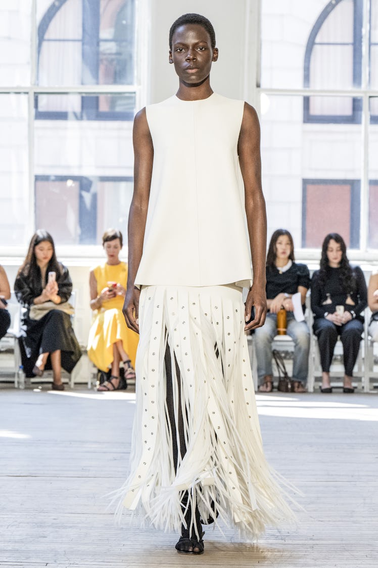 NEW YORK, USA - SEPTEMBER 04: A model walks the runway during the Proenza Schouler Ready to Wear Spr...
