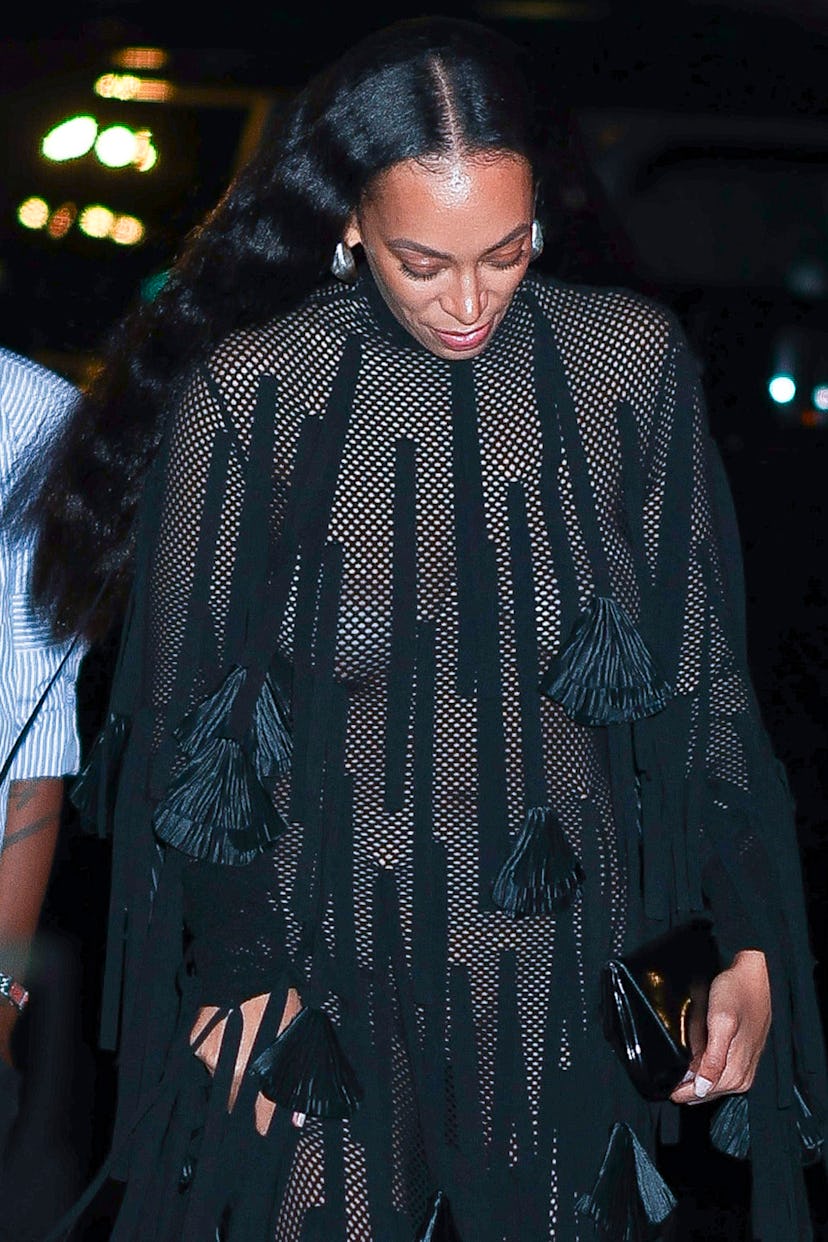 Solange Knowles attends 'Black hair reimagined' show in Financial District on May 02, 2025 in New Yo...
