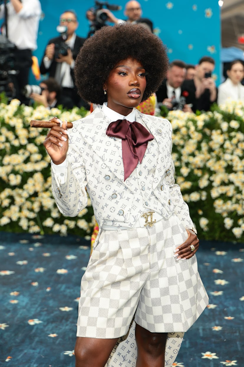 Doechii attends the 2025 Met Gala Celebrating "Superfine: Tailoring Black Style" at Metropolitan Mus...