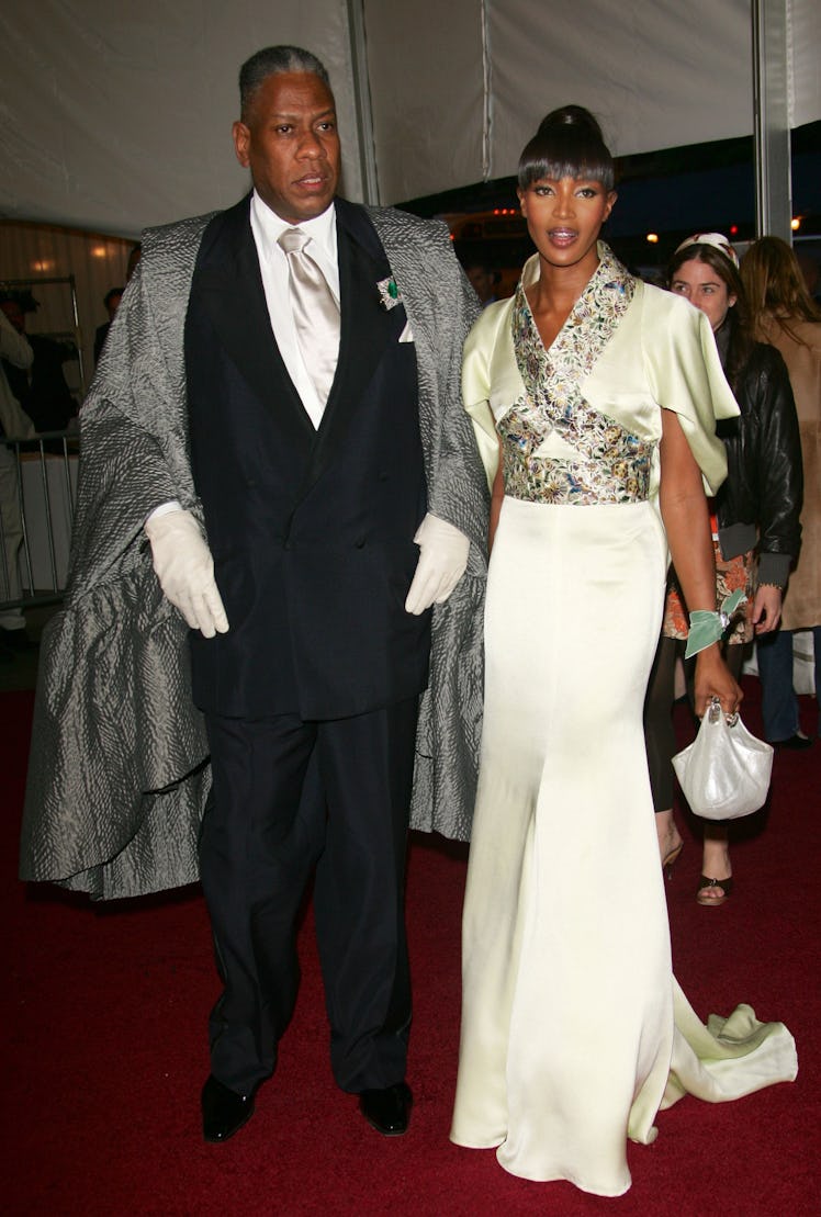 NEW YORK - MAY 01:  Vogue editor Andre Leon Talley (L) and model Naomi Campbell attend the Metropoli...